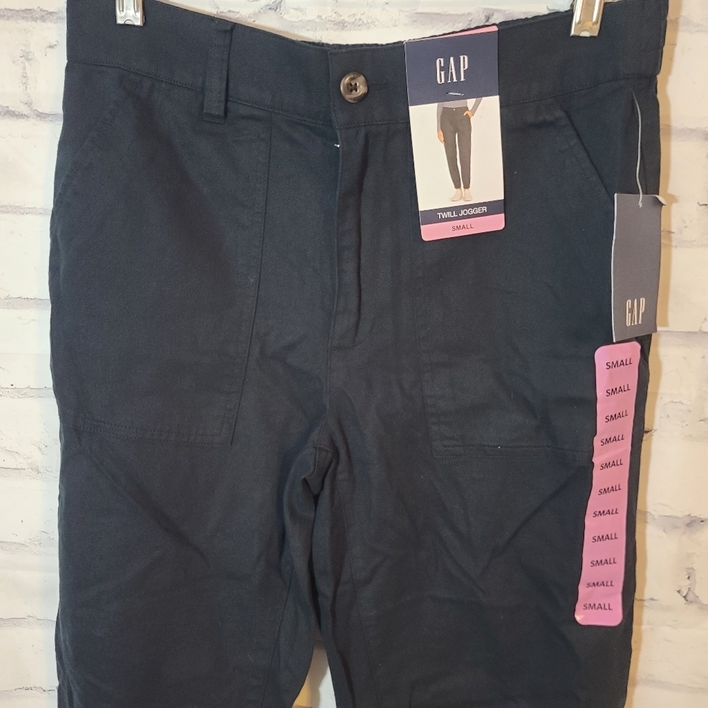 New Gap Twill Joggers Pants Small - Picture 3 of 5
